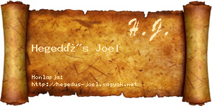Hegedűs Joel névjegykártya